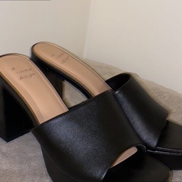 A New Day Heels Black Harlow Mule - Picture 2 of 8